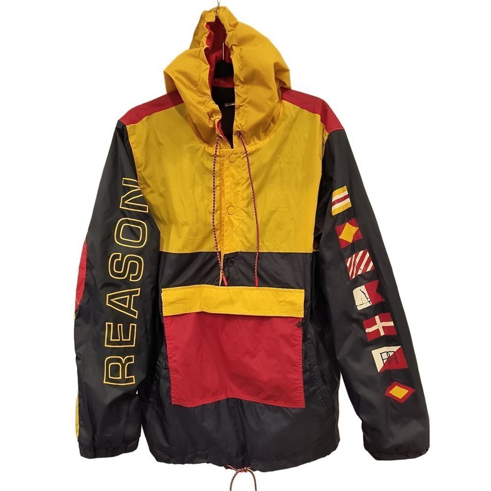 Vintage Y2K Reason Overhead Windbreaker Jacket With Sleeve Print   Men's Size XL